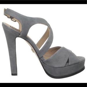 Pour La Victoire Grey Suede crisscros High Heel